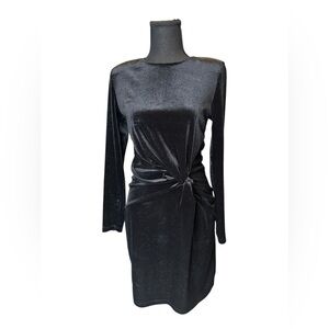 Gibson Latimer Glitter Velvet Black Knot Dress Size Small